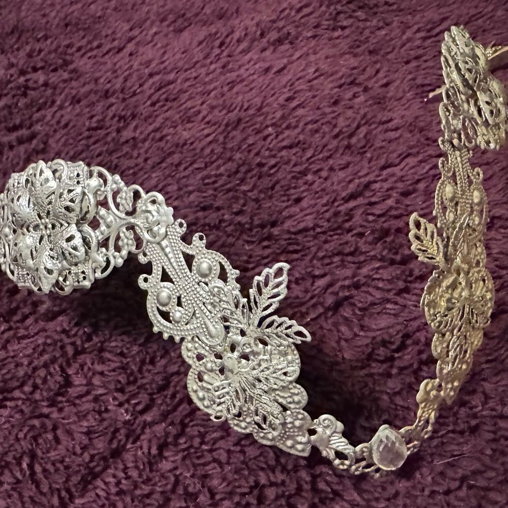 Elven Diadem Silver Tiara Crown Fairy Headdress Wedding Elf Headpiece Bridal